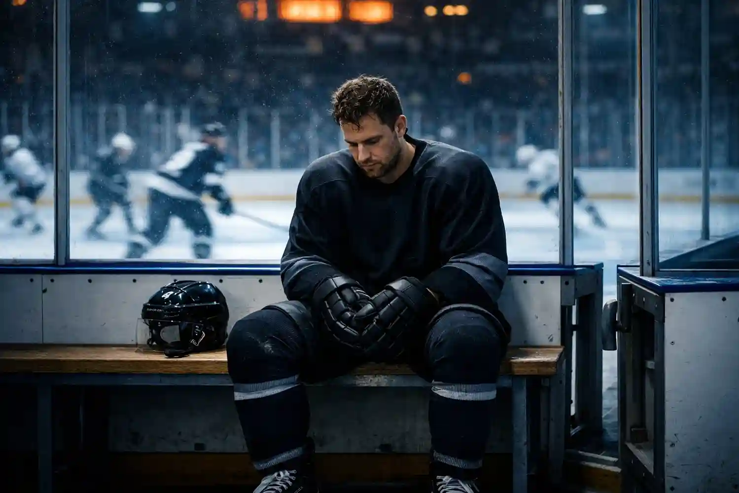 Eishockeyspieler auf der Strafbank als Symbol für typische Wettfehler